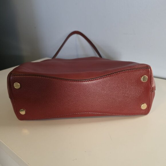 EUC Michael Kors Raven Large Pebbled Leather Rich Burgundy Shoulder Bag - Picture 4 of 13